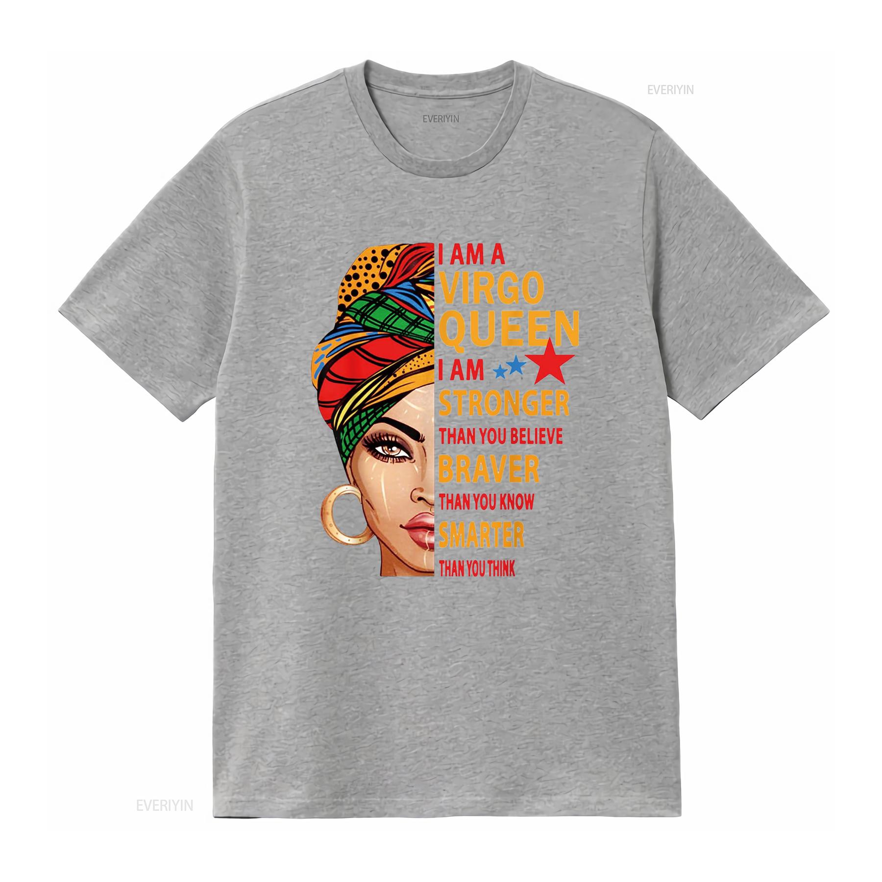 

Virgo queen I am stronger birthday gift for zodiac T Shirt vintage Washed Stretched Stylish Slightly Comfortable homme Unisex S