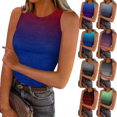 Women's Summer Fashion Casual Round Neck Sleeveless Top Tight Tank Top