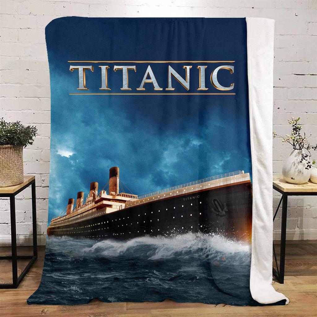 Titanic Plush Blanket Soft Comfortable All Seasons Blanket Sofa Office Naps Blanket Outdoor Travel Throw Perfect Gift
