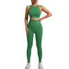 European & American Seamless Ribbed Yoga Suit: High-Intensity Running Fitness Vest & Bra Set