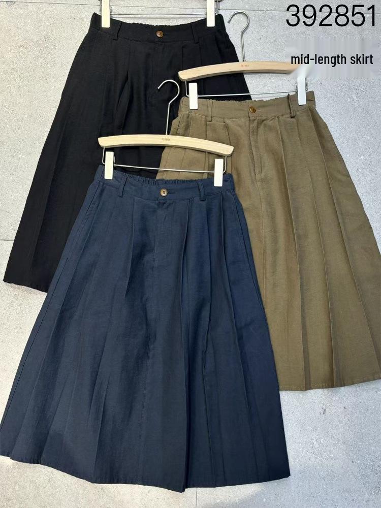 

Spring/Summer Korean High-Waist Elastic Loose Retro Plus Size Midi Umbrella Skirt One Size
