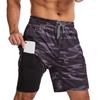 Men's Running Shorts 2-in-1 5/5 Quick Drying Fitness Straight Leg Mid Length Pants