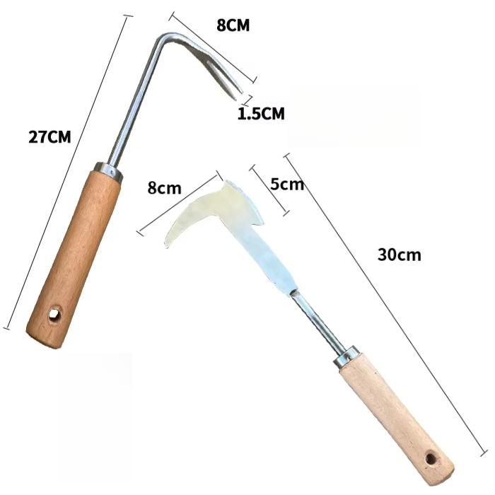 Stainless Steel Manual Weed Puller Gardening Rake Hand Weeder Rake Sharp Tines Grass Rooting Weeding Tool Easily Removing Weeds