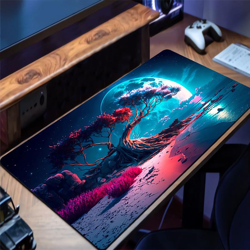 Mouse Pad Anime Scenery Purple Gaming Accessories Varmilo Keyboard Desk Mat Gabinete Gamer Carpet Mousepad Mouse Mats