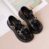 Girls' leather shoes, new spring and autumn British princess shoes, soft-soled black children's loafers, big kids' single shoes for summer