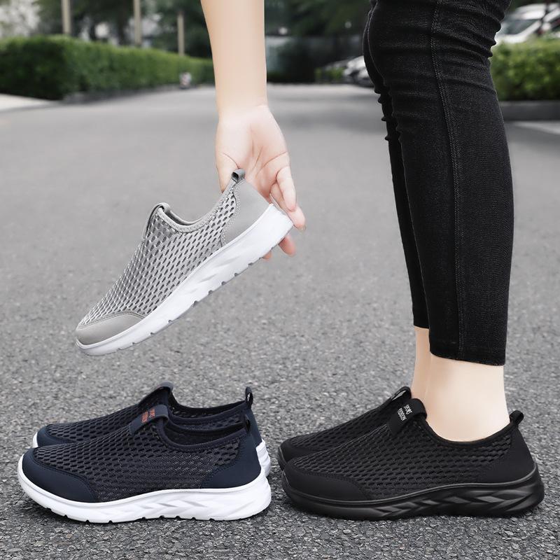 Shoes women's casual spring new shoes comfortable fly-woven breathable mesh shoes one pedal comfortable mother shoes