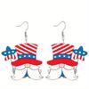 2D Flat Independence Day Earrings Red Stripes& Blue Star Gnomes Acrylic Earrings Y2K Classic Acrylic Earrings Elegant Earrings Party Earrings