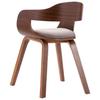 Dining Chair Beige Bentwood and Fabric