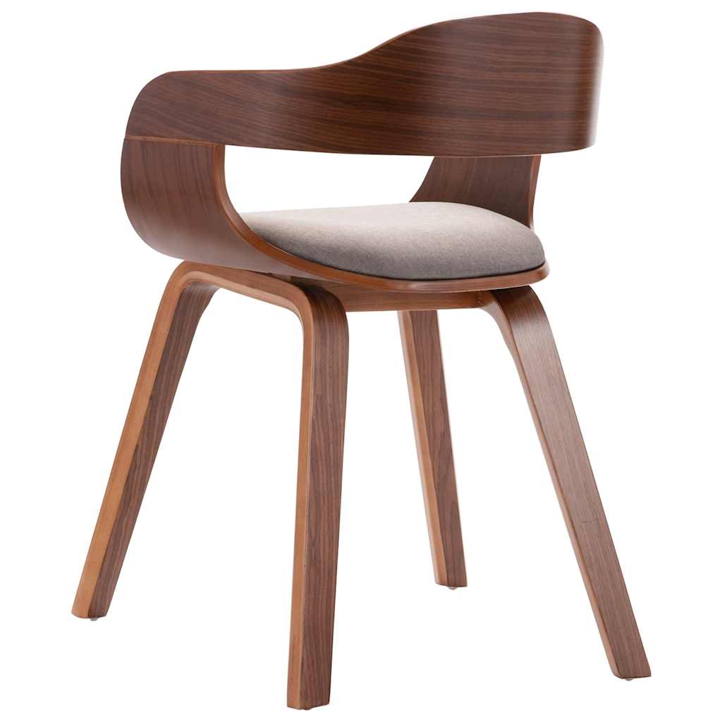 Dining Chair Beige Bentwood and Fabric