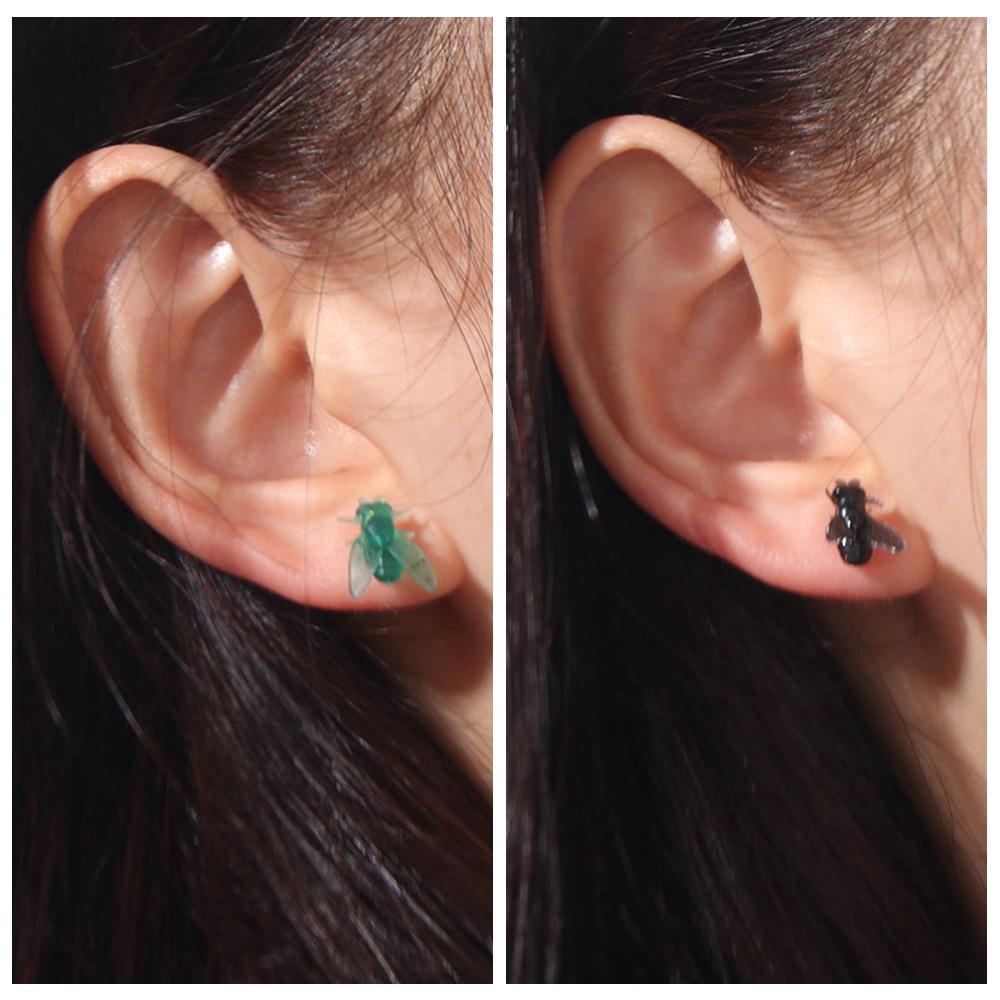 Creative Flies Studs Earrings Simulation Insects Small Earrings Mosquito Ear Stud  Party Jewelry