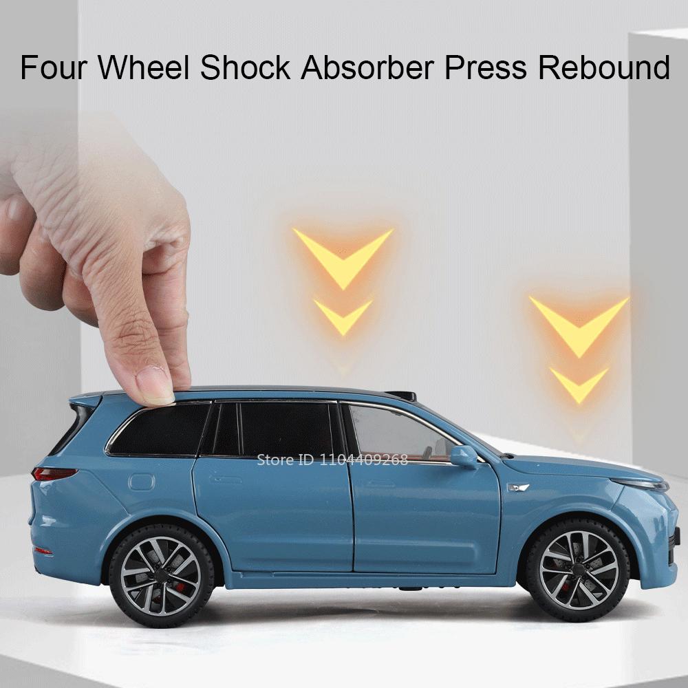 1:24 Li Auto L9 Intelligent Voice Version Car Model Toy Sound Light Shock Absorption Alloy Diecast Vehicle Toys Holiday Presents
