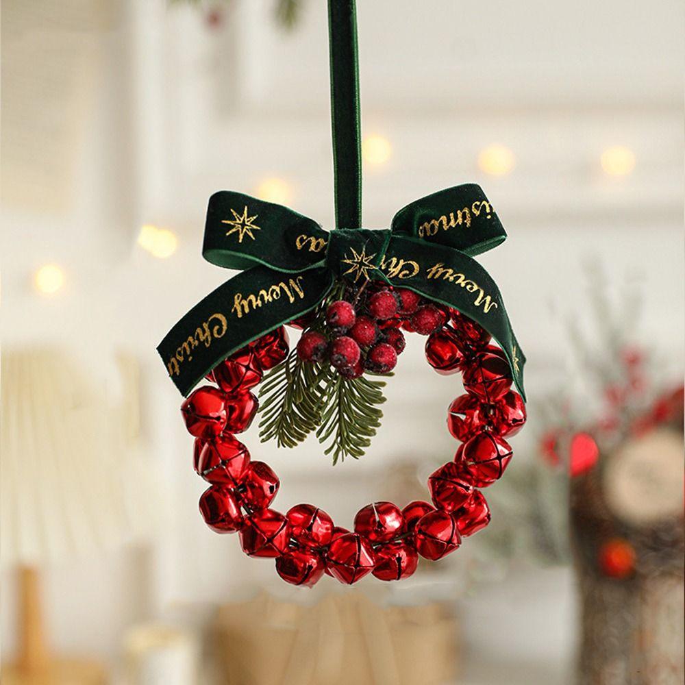 Handmade Christmas Bells Wreath Iron Xmas Tree Hanging Bells  Wedding Supplies