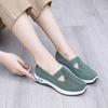 Large-sized Fly-knit Breathable Single Shoes for Women Flat Heels with Cutout and Shallow Opening Lazy Loafers