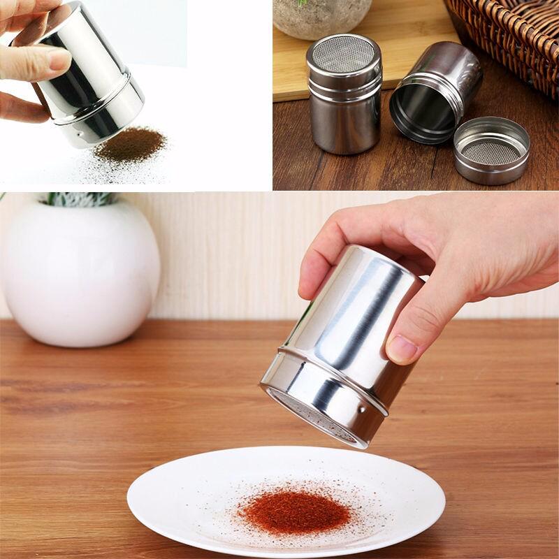 Stainless Steel Powder Shaker Sugar Chocolate Coco Shaker Flour Coffee Sifter Cooking Tools with Lid Household Accessories