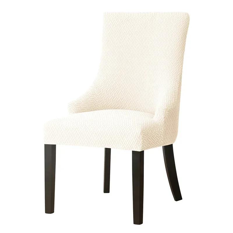 Sloping Back Chair Cover Jacquard Armchair Covers Stretch Wing Back Chairs Slipcover for Wedding Dining Living Room Armchairs