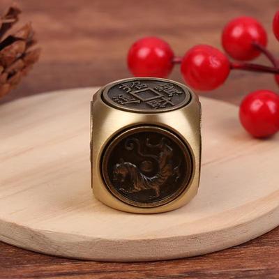 Messing Würfel Sechsseitige Rotation Kugelförmiger Hand Spinner Chinesischer Stil Stressabbau Spielzeug Erwachsener Antistress Fidget Spielzeug
