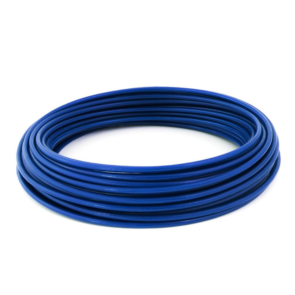 50m DRAHTSEIL in PVC 1.6/3mm BLAU verzinkt Stahlseil Seil Draht Stahl