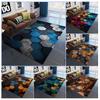 Modern Hexagon Patchwork Carpet Mat Rug Colorful Wooden Texture Non-Slip Printing Floor Living Room Bedroom Home Decoration
