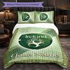 Ireland Rugby Customized Name Text Bedding Set, 1 Duvet Cover & 2 Pillowcases Personalized Bedroom Gift