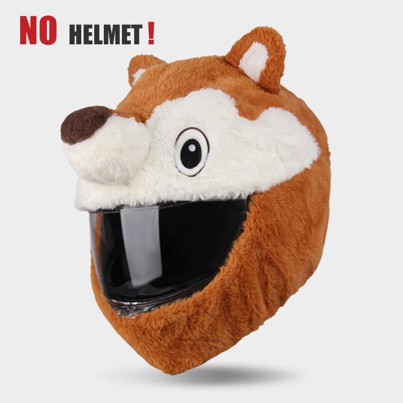 Motorcycle Helmet Cover Protection Headgear Cartoon Plush Set For Motorcycle Full-Face Protective Case Motorbike Safety Bunny