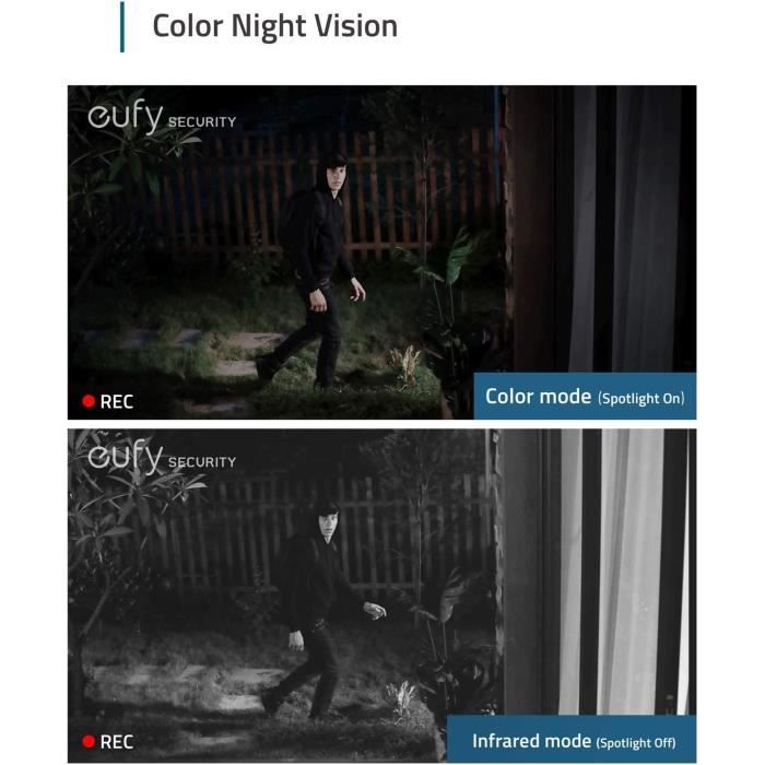 Camera Surveillance - eufy - eufyCam 2C Pro - Résolution 2K - Vision Nocturne - Autonomie 180 jours