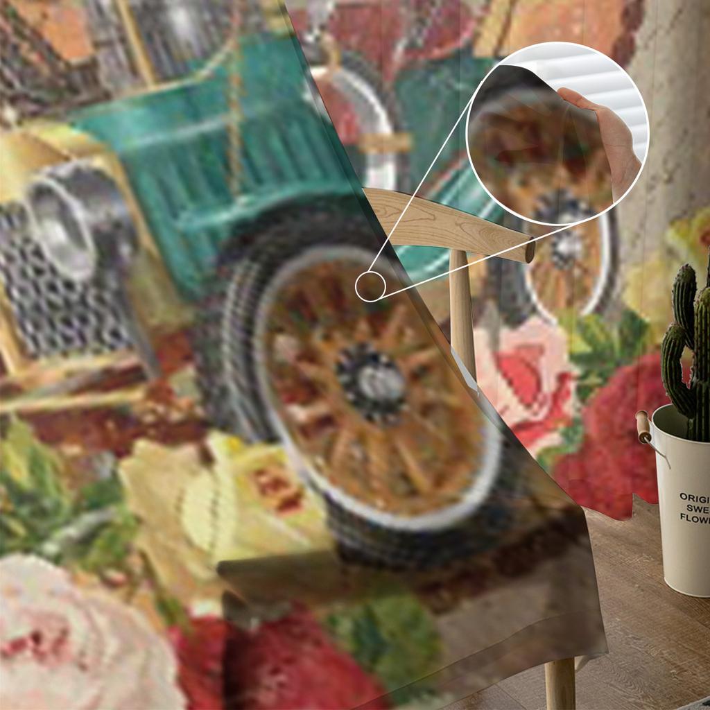 Travel Around The World Vintage Poster Sheer Curtains for Living Room Tulle Window Curtain Bedroom Kitchen Veil Drapes