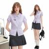 UNIFREE Women's Embroidered Plaid Short Sleeve Shirt