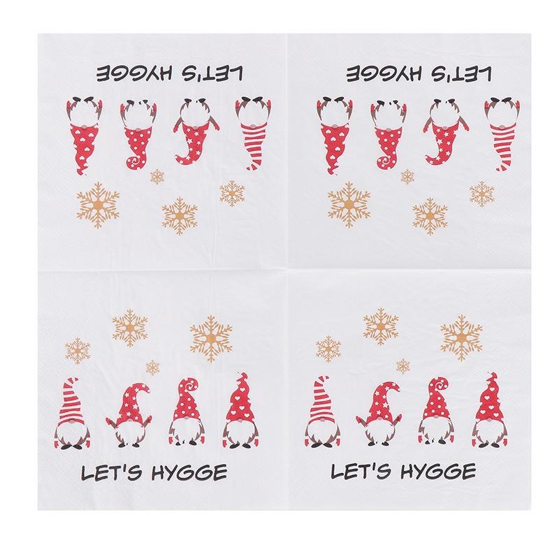 20Pcs/pack Christmas Series Printed Paper Disposable Table Dinner Napkin Tissues Xmas Party Decoration
