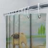 New Arrival Bathroom Decor Soft Luxurious Shower Curtain With Dog Print Waterproof Fabric For Bathrooms Home Decoration