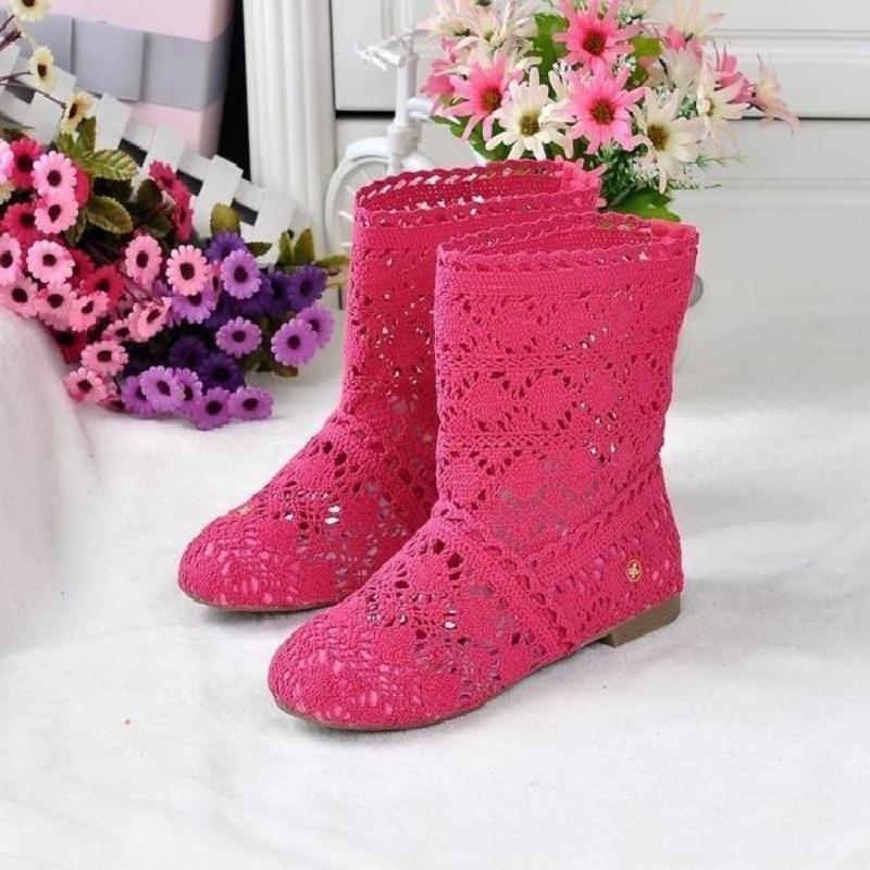 New Spring and Autumn Flat Heel Short Boots Hollow Boots Flat Single Boots Martin Boots Net Boots Hole Shoes Short Women's Boots