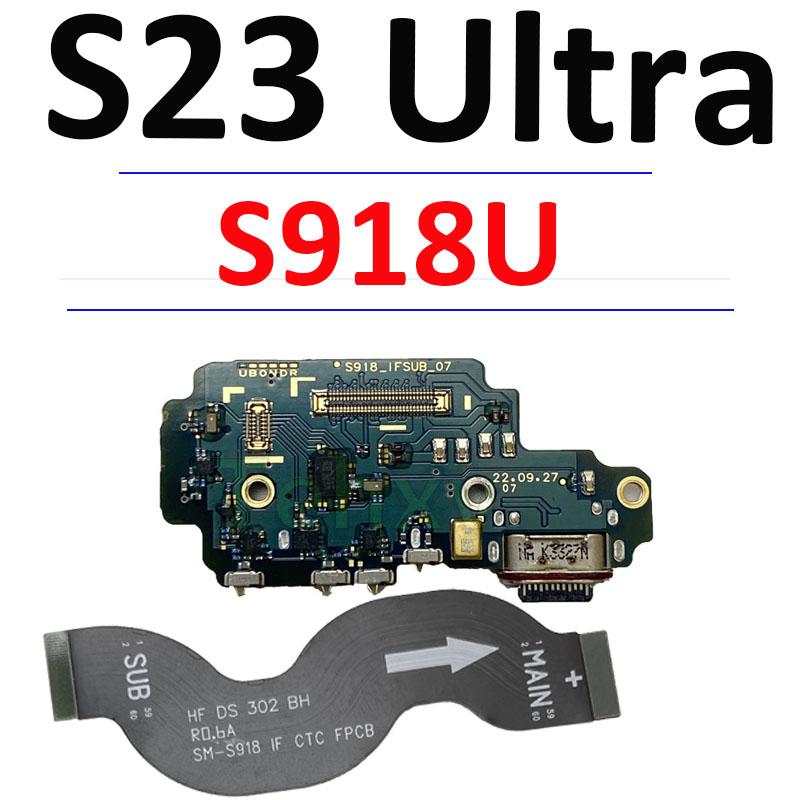 Náhradní díl pro Samsung S23 Ultra S918B S918E S918U Deska USB nabíjecího portu Hlavní signálová základní deska Flex kabel LCD