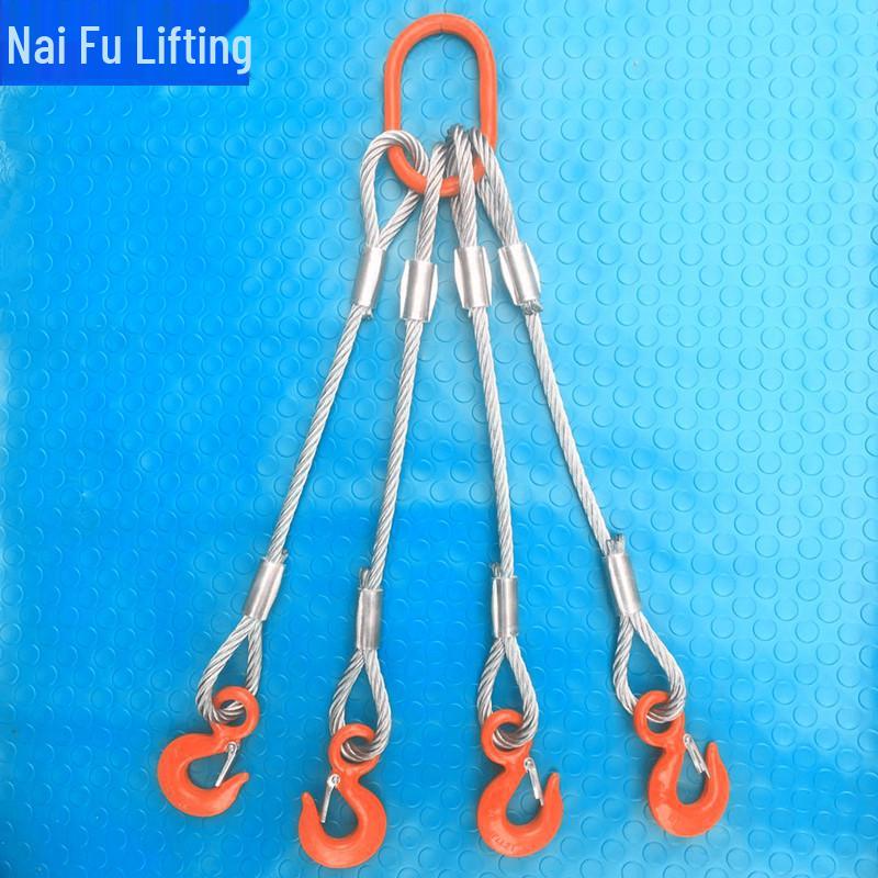 Wire Rope Sling Variants: Pressed Wire Rope, Lifting Hook, Two-Leg, Three-Leg, Four-Leg.