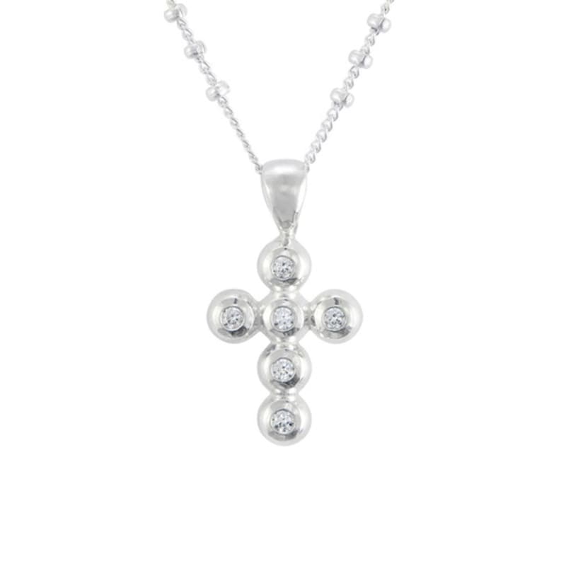 OURPIERRE PICO CROSS NECKLACE SILVER SMALL