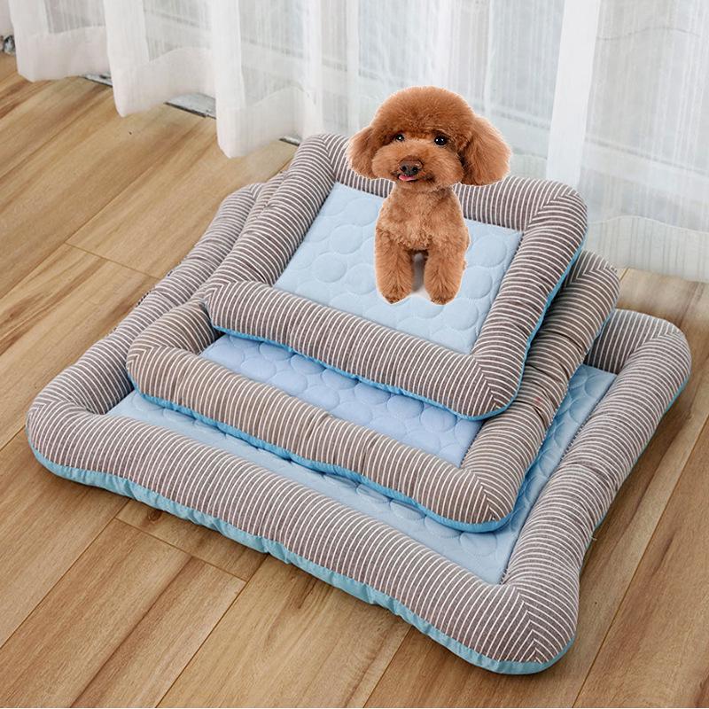 Breathable Summer Cooling Pet Mat for Cats & Dogs - Cotton Comfort for Medium & Small Breeds