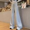 Women's American-Style Gray Sports Pants – New for Spring & Autumn 2025: Loose, Slim, Casual, Straight Wide-Leg Sweatpants.