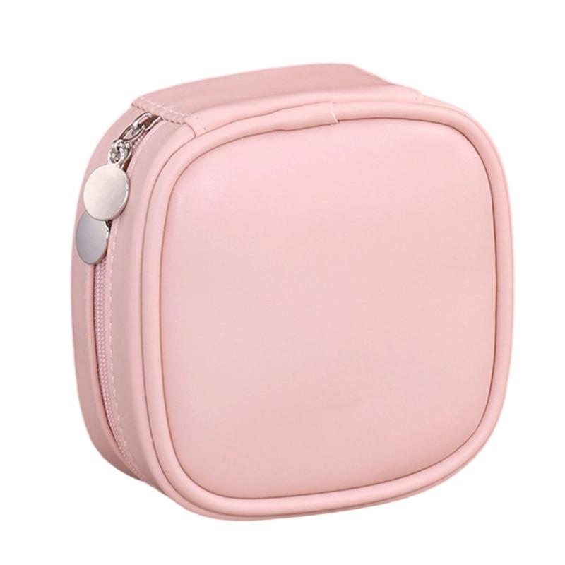 Leather Jewelry Storage Bag With Adjustable Drawstring Design Safely Holds Earrings Necklaces Rings Portable Organizers