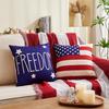 4Th Of July Pillow Covers, Red White Blue Summer Outdoor Throw Pillow Covers, Day Usa Flag Linen Fourth Of July Cushion