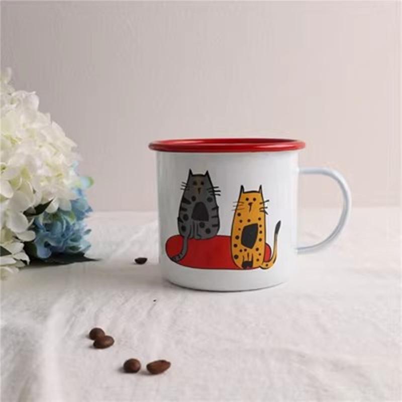 Outdoor Back To Ancients Creative Enamel Camping Mug 300ml Metal Enamel Coffee Tea Camping Hiking Backpacking Fishing Picnic