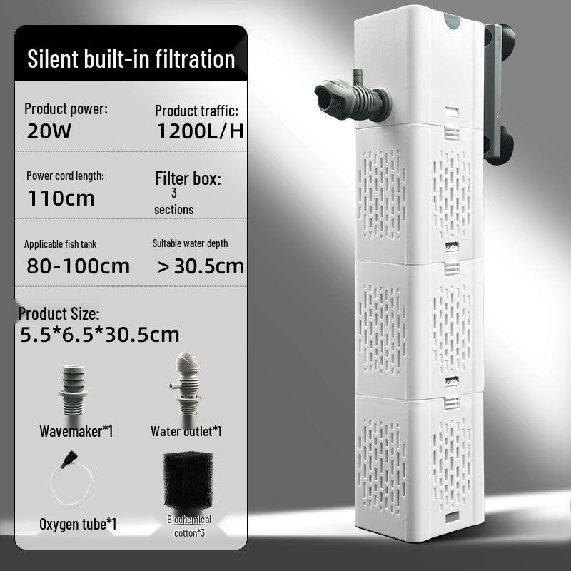 Acvariu mic All-in-One cu Filtru Silențios, Pompă și Sistem de Oxigenare