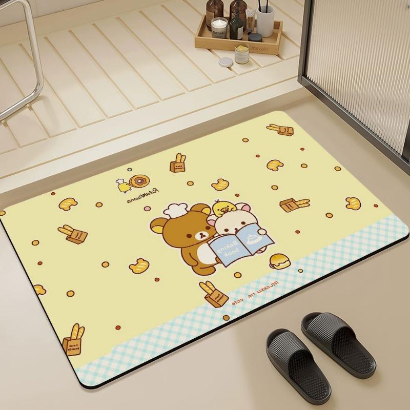 

Мультяшный Легкий Медведь Коврик для пола в ванной комнате Впитывающий Диатомовый грязевой коврик для пола Спальня Туалет Туалетная дверь Бытовой коврик для ног 40x60cm15.7x23.6in