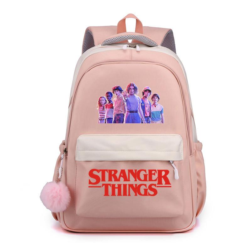 Kids Boys Girls Stranger Things Printed Backpack Student School Waterproof Big Bag