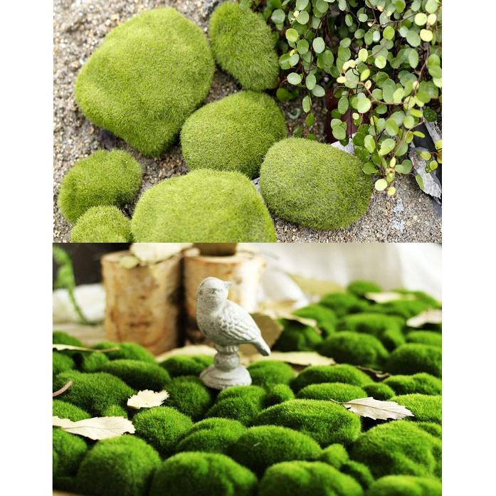 20 Pieces Assorted Sized Artificial Moss Rocks Decorative Faux Stones for Floral Arrangements Fairy Gardens Terrariums and Crafting
