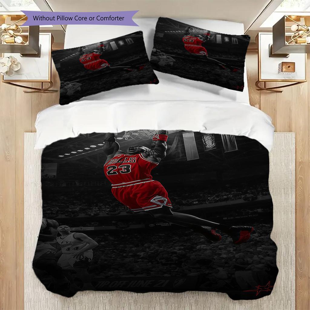 Dynamic Dunk Action Three-piece set(1 * duvet cover + 2 * pillowcase, without core)Duvet cover and pillowcase Christmas birthday gift