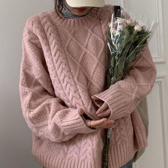 2024 Cozy Cable Knit Sweater: Women's Versatile Autumn & Winter Outerwear, Casual Japanese Style