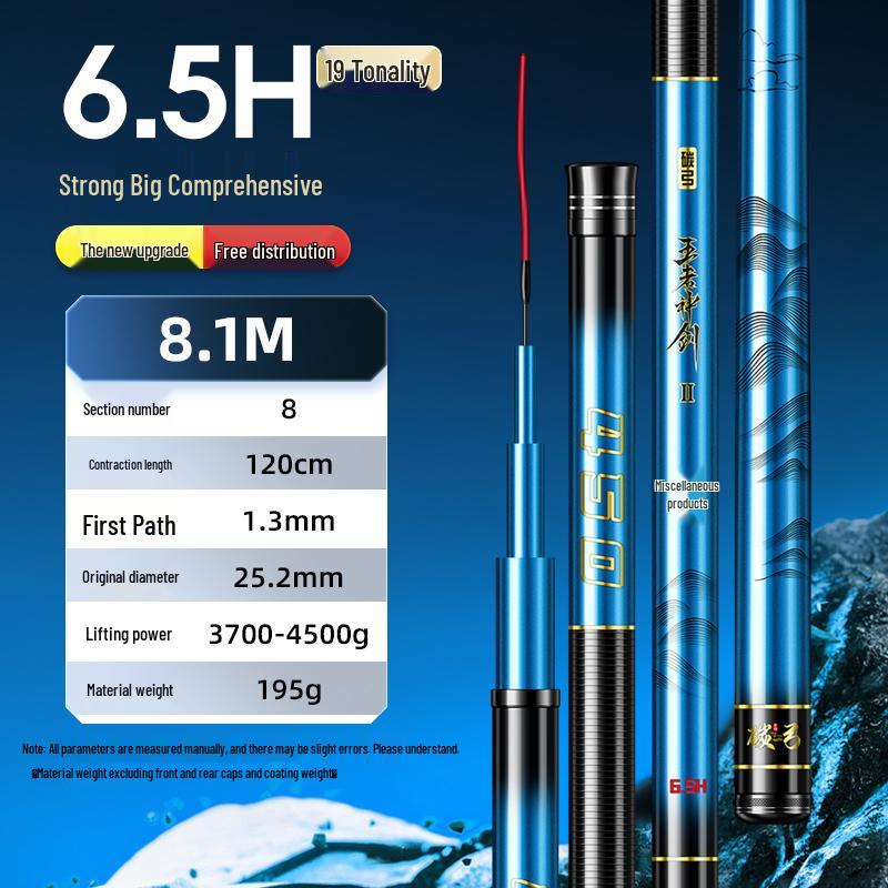 Ultra Light & Hard Carbon Fishing Rod 28/19 Tune Taiwanese Big Fish Gear - Divine Sword Series by Bow King