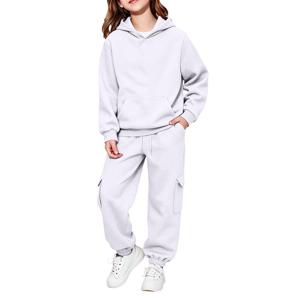 Set Felpa con Cappuccio e Maniche Lunghe Colorata per Bambini e Bambine