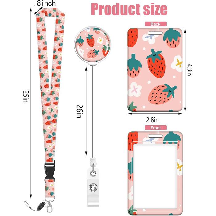 Badge Reels Retractable with Carabiner Reel Clip, ID Name Tag Work Badge Holder Belt Ferrule, Identity ID Badge Holder Cover Case for Office Work