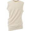 Tank Top Solid Color Outdoor Casual Sports Round Neck Pullover Sleeveless Knit Men Tops Beige 2181A898-250
