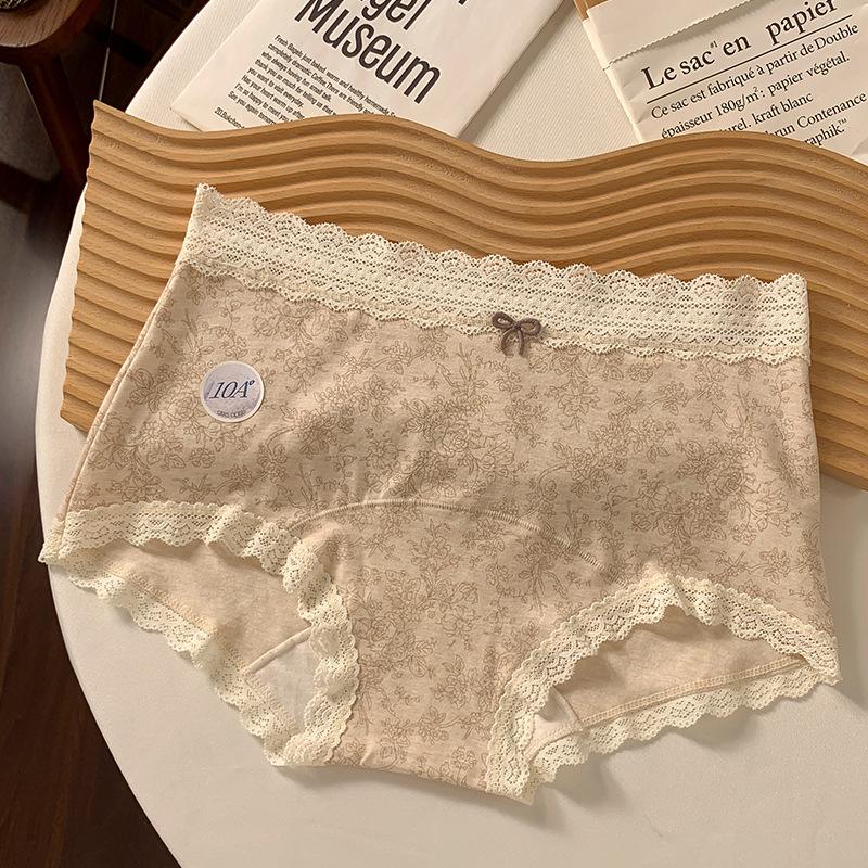 Large Size Women's Boxer Panties Are Soft and Breathable, Comfortable and Skin-friendly, Floral Pastoral Style, Daily