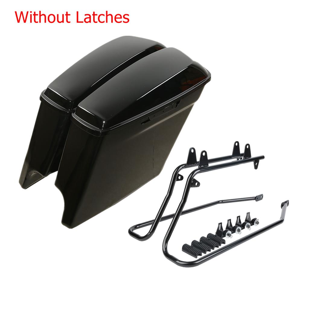 Motorcycle 5" Stretched Saddlebag Conversion Brackets For Harley Softail Fatboy 1984-2017